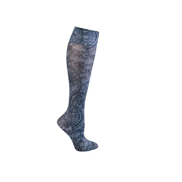 Celeste Stein&reg; Women's Printed Closed Toe Wide Calf Mild Compression Knee High Stockings