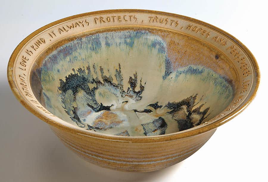Love Is Patient Artist-Made Stoneware Wedding Bowl