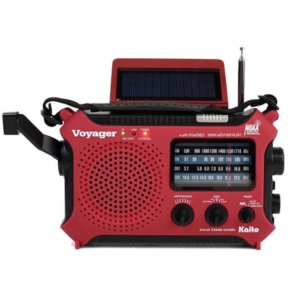 Solar-Powered Emergency Radio: Red
