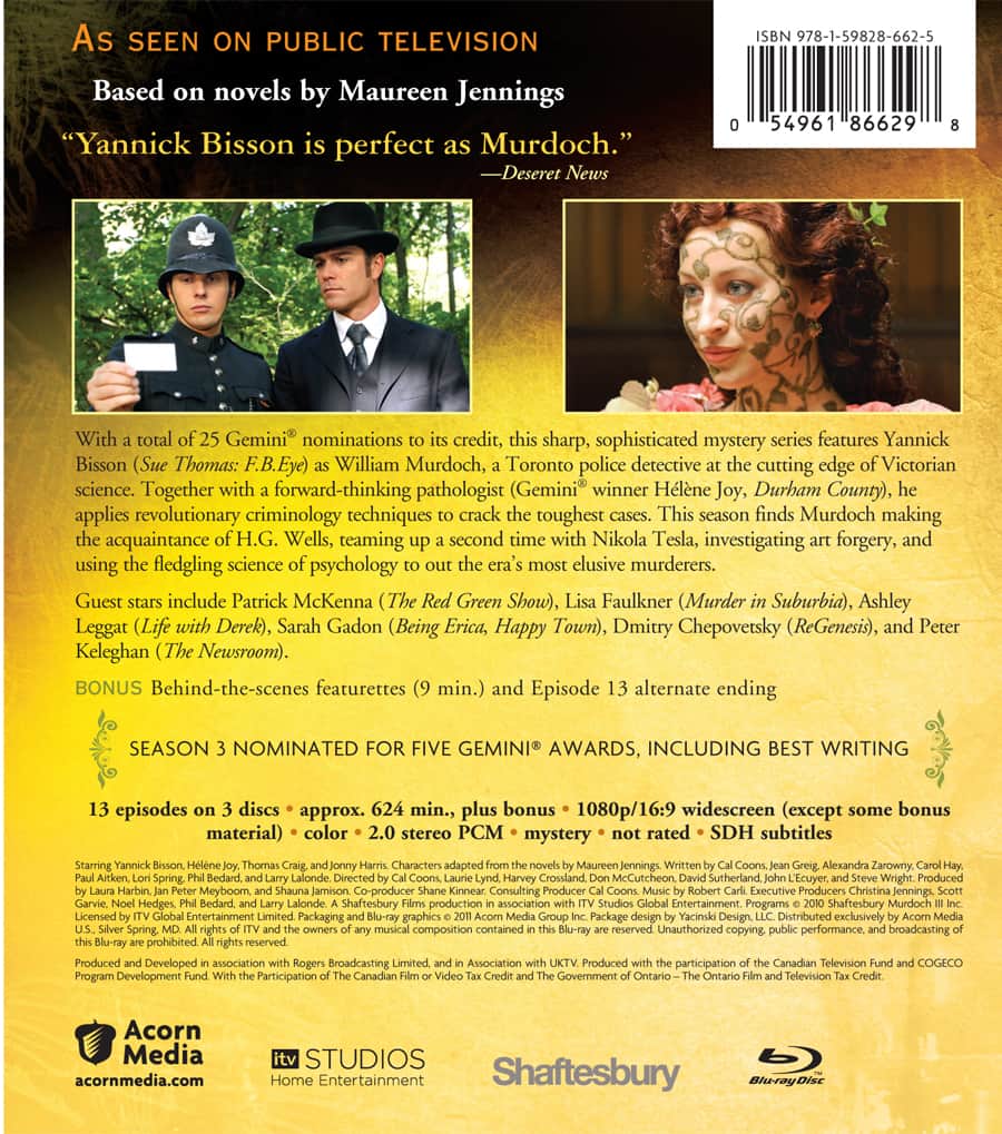 Murdoch Mysteries: Season 3 DVD & Blu-ray