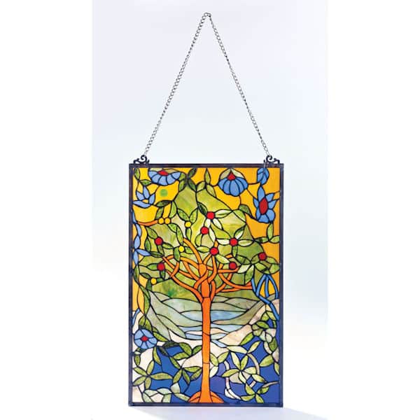 Blossoming Tree Stained Glass Window Panel