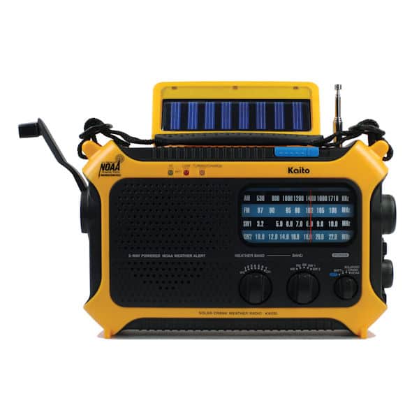 KAITO KA550 Solar-Powered Emergency Radio: Yellow