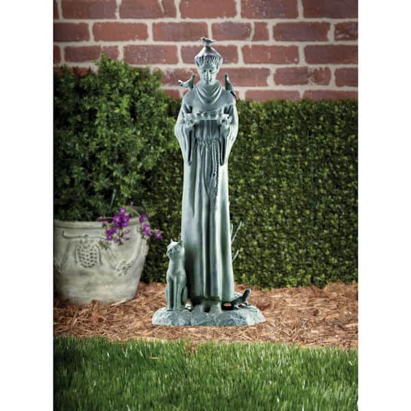 St. Francis with Cat Garden Sculpture