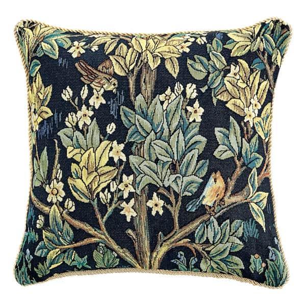 William Morris Tree of Life Pillow Cover and Insert - Blue