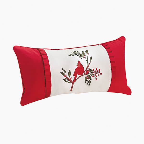 Winter Birds Embroidered Pillow