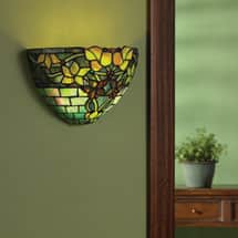 Alternate image Art Glass Wall Sconce Battery Operated with Remote Control - Jewel Tones
