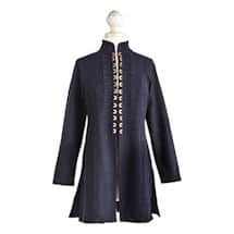 Alternate image Chinese Coins Jacket - Women's Long Sleeve Open Front Fashion Coat
