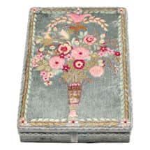Alternate image Floral Embroidered Velvet Jewelry Box - Vintage Look
