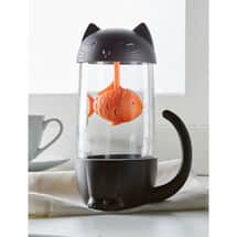 Alternate image Black Cat with Goldfish Tea Infuser Mug