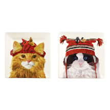Alternate image Cats in Hats 5 3/4" Square Plates