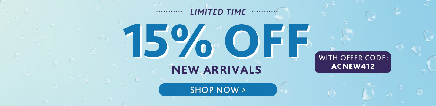 Limited time, 15% off new arrivals with offer code: ACNEW412, shop now. 
