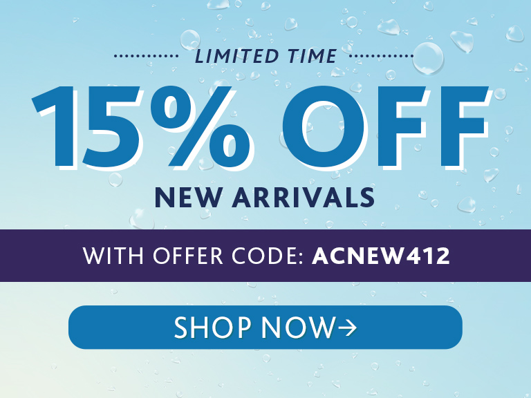Limited time, 15% off new arrivals with offer code: ACNEW412, shop now. 