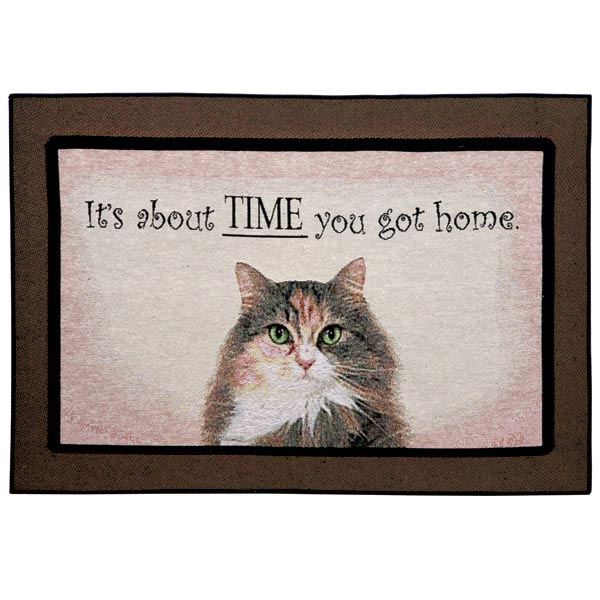 About Time You Got Home Cat Rug or Doormat