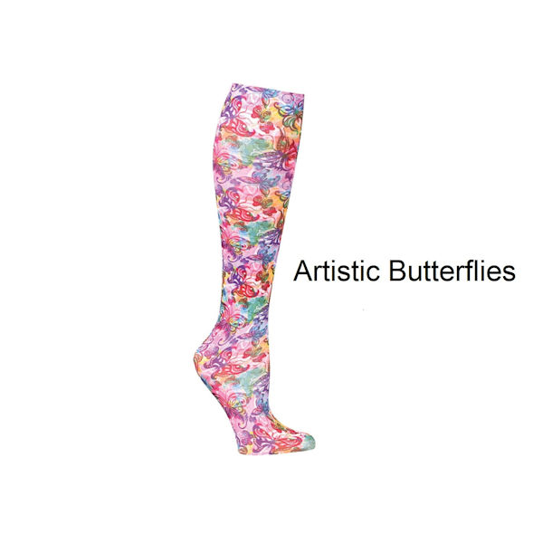 Product image for Celeste Stein® Women's Printed Closed Toe Mild Compression Knee High Stockings