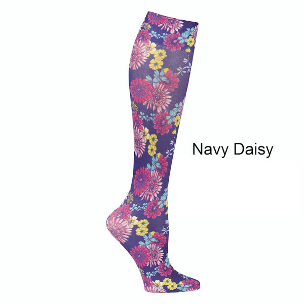 Product image for Celeste Stein® Women's Printed Closed Toe Mild Compression Knee High Stockings