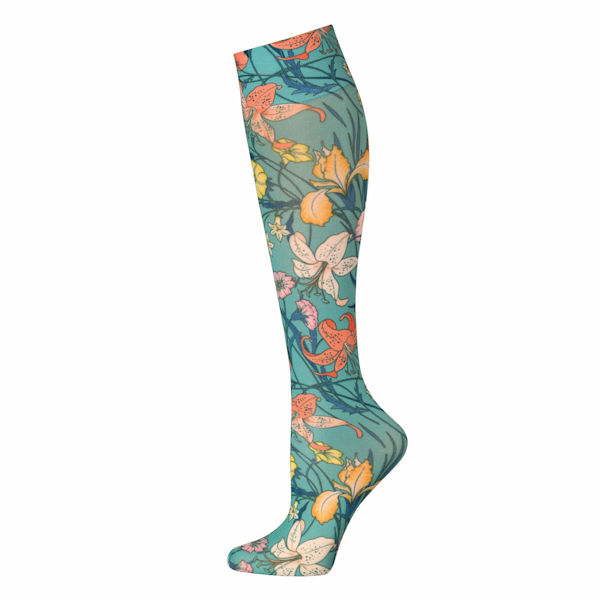 Celeste Stein&reg; Women's Printed Closed Toe Mild Compression Knee High Stockings