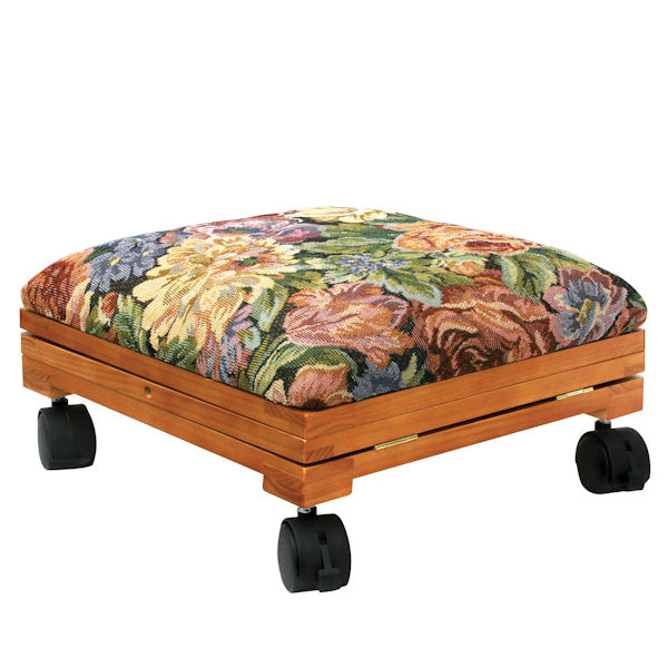 Product image for Adjustable Fold-Away Tapestry Footstool