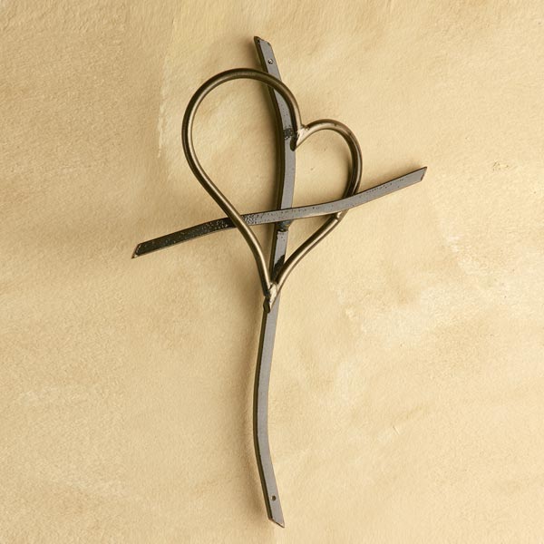 Product image for Promise Cross Steel Art - Handcrafted Cross and Heart