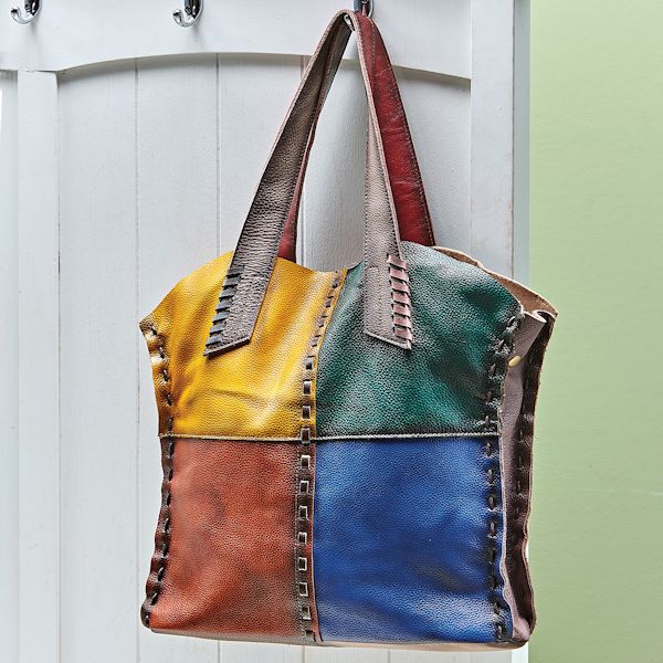 Product image for Colorblocked Leather Handbag