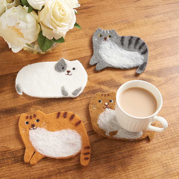Product image for Kitty Cat Felted Coasters