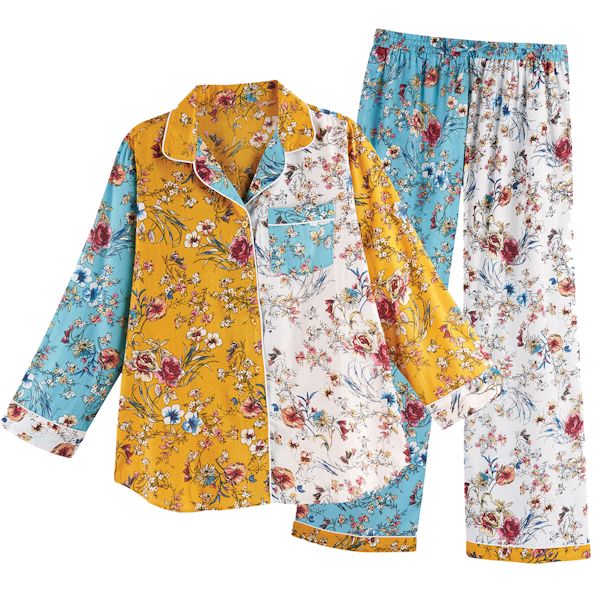 Floral Print Patch Pajamas