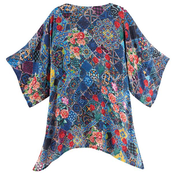 Floral and Mosaic Tile Tunic