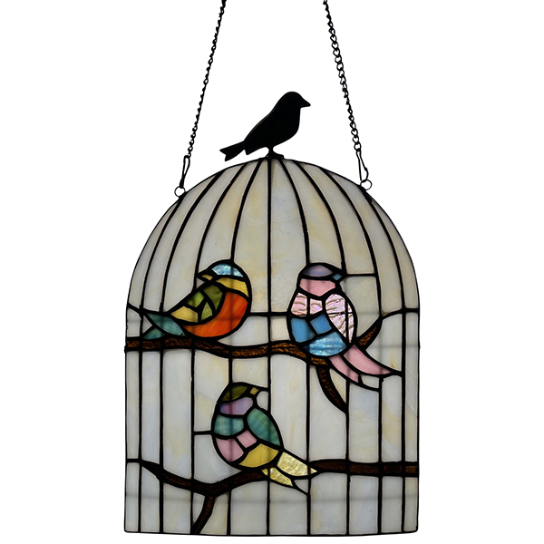 Product image for Birdcage Stained Glass Panel