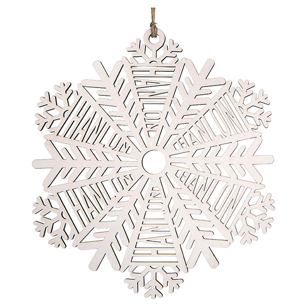 Personalized Wood Snowflake Wall Hanger