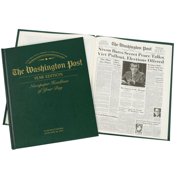 Personalized Newspaper from the Day You Were Born - Washington Post Birthday Book