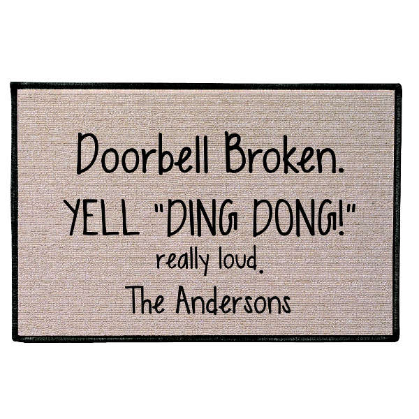 Product image for Personalized Yell "Ding Dong!" Doormat