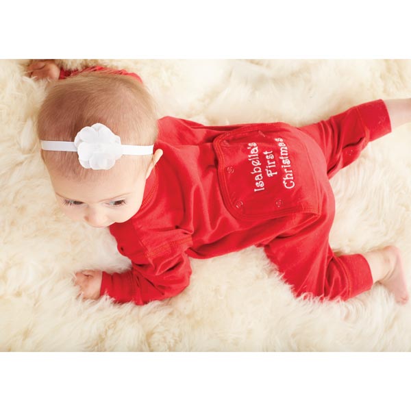 Personalized Baby's First Christmas Long Johns