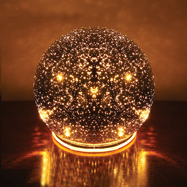 Product image for Lighted Mercury Glass Sphere 8' or 5' Ball in Silver - Battery Operated