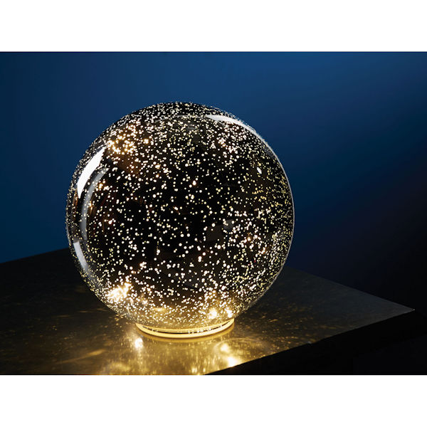 Product image for Lighted Mercury Glass Sphere 8' or 5' Ball in Silver - Battery Operated