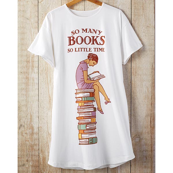 So Many Books So Little Time Sleep Shirt with Scoop Neck for Women