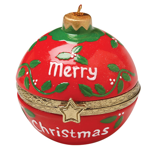 Product image for Porcelain Surprise Ornament - Merry Christmas Round