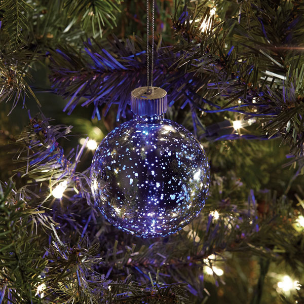 Mercury Glass Ornament with Color-Changing LED - Large