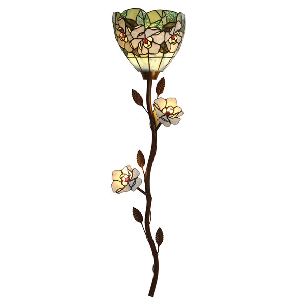Art Glass Magnolias Battery-Operated Wallchiere