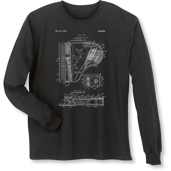 Product image for Vintage Patent Drawing Shirts - Piano