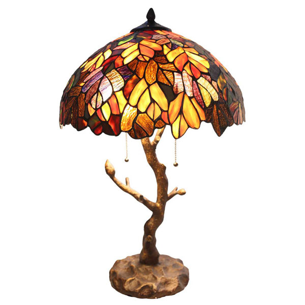 Maple Tree Stained Glass Table Lamp