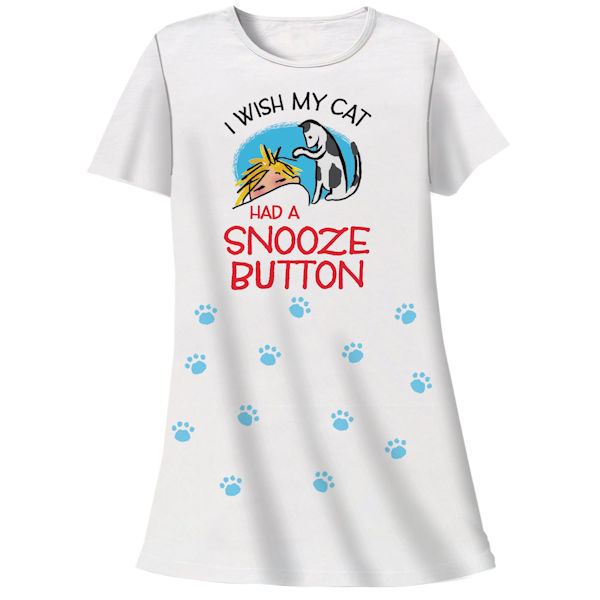 Cat Snooze Button Nightshirt