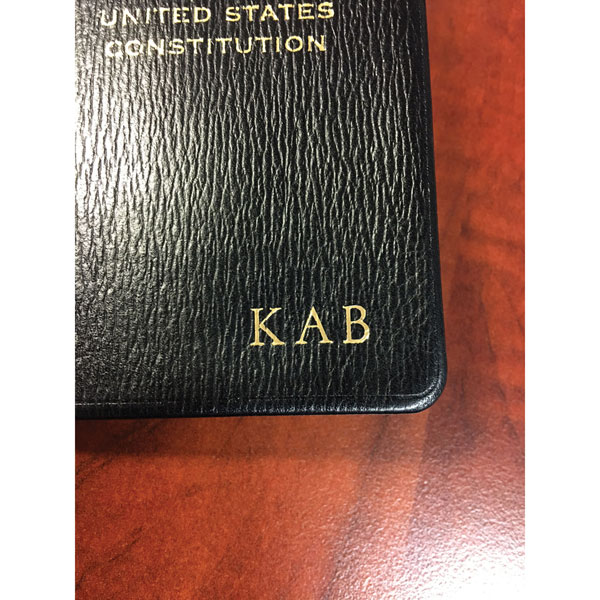 Leatherbound Pocket-Size US Constitution (Embossed 3 Initials)