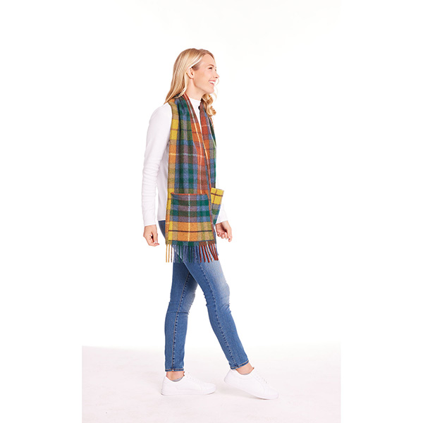 Scottish Tartan Plaid Wool Pocket Scarf