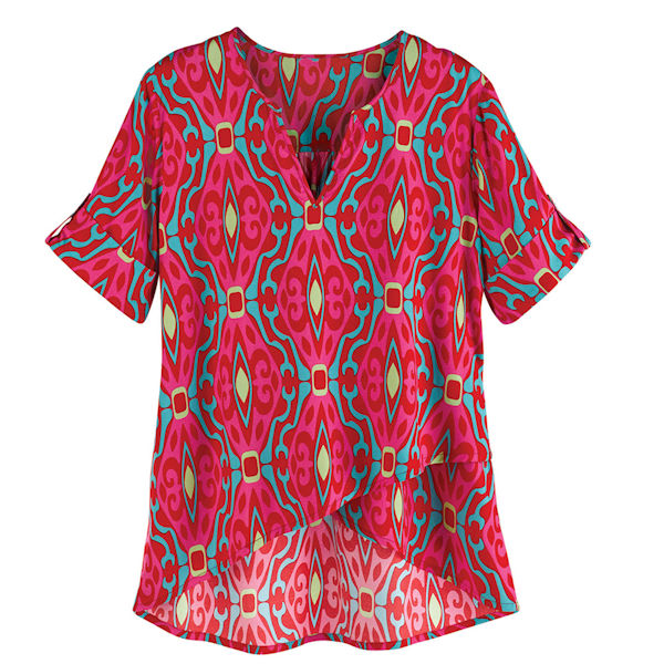 Poppy Abstract Printed Tunic Top
