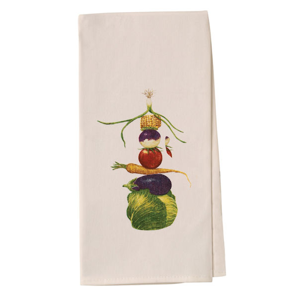 Country Critters In Hats Tea Towels - Cow