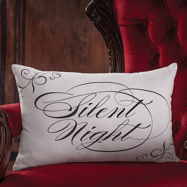Spencerian Silent Night Pillow