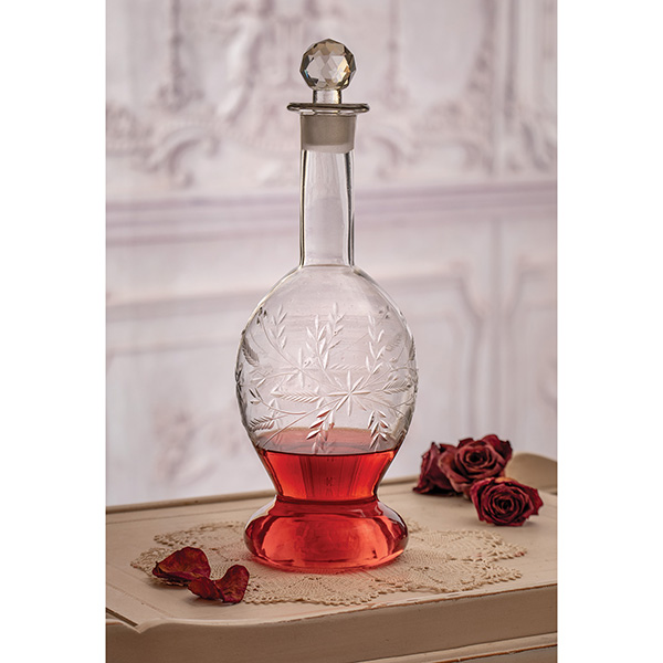 Etched Alpine Glass Decanter
