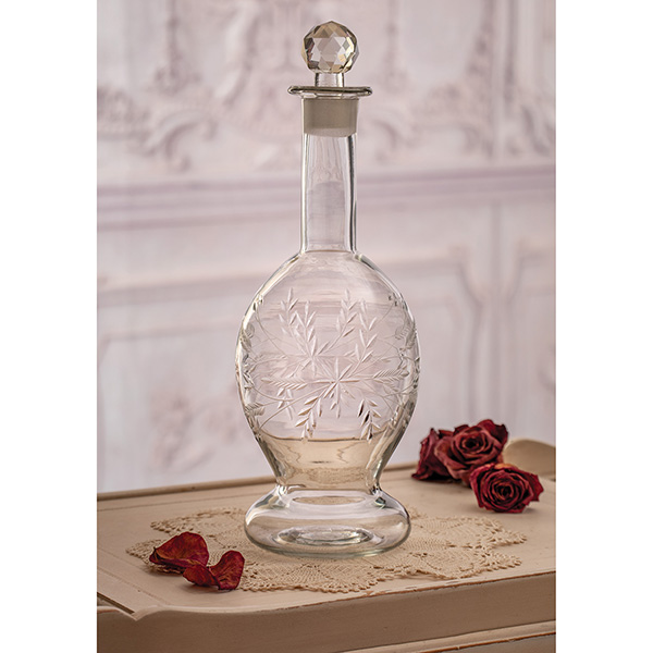 Etched Alpine Glass Decanter