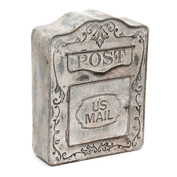 Vintage Pewter Postbox Mailbox