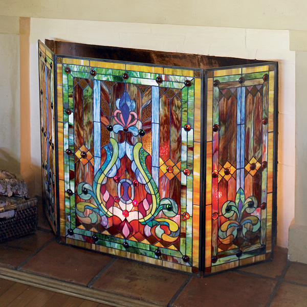 Product image for Stained Glass Fire Screen