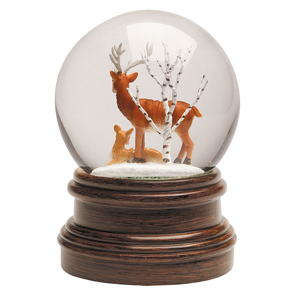 Woodland Deer Family Snow Globe
